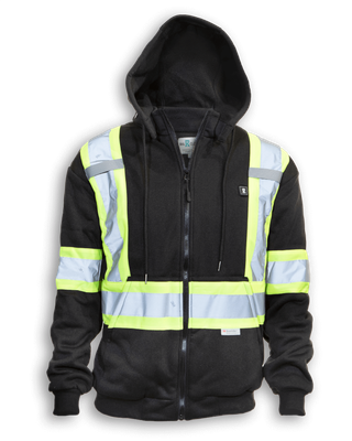 Black 100% Polyester Heated Hoodie