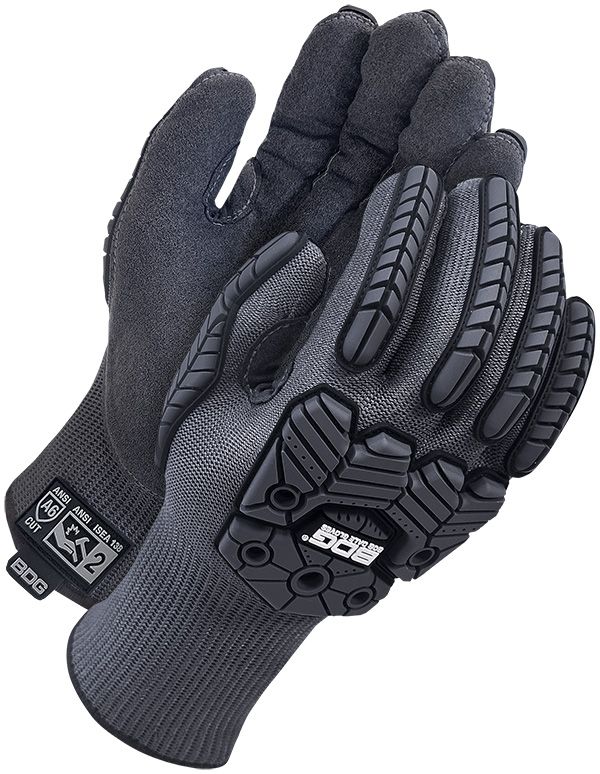 Lined Black Knit Microfiber/PU Palm w/ Backhand Protection | Cut Level A6