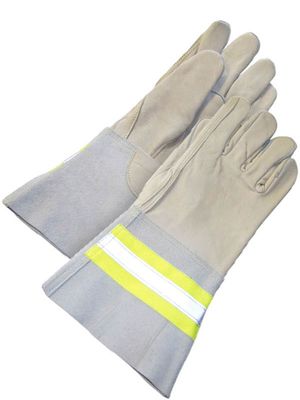 Grain Cowhide Utility Glove Reflective Gauntlet 63-1-1265 Bob Dale Gloves
