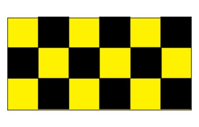 Retroreflective Checkerboard 6' x 3' Yellow and Black 405000 SWS