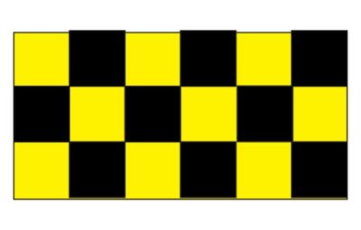 Retroreflective Checkerboard 6' x 3' Yellow and Black 405000 SWS