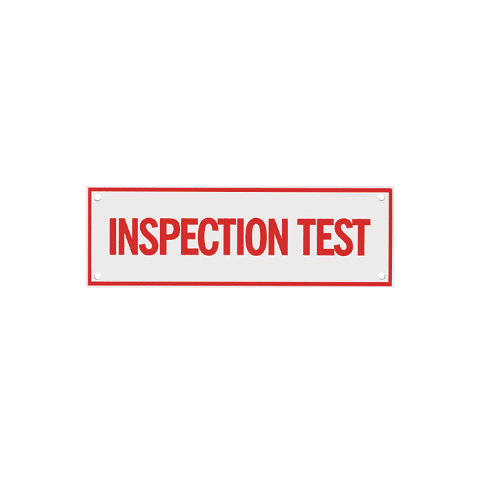 Aluminum Signs - Inspection Test - 6" x 2" A160 RS Steel