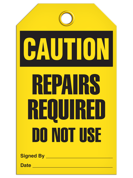 Caution - Repairs Required Do Not Use | Pack of 25 | INCOM
