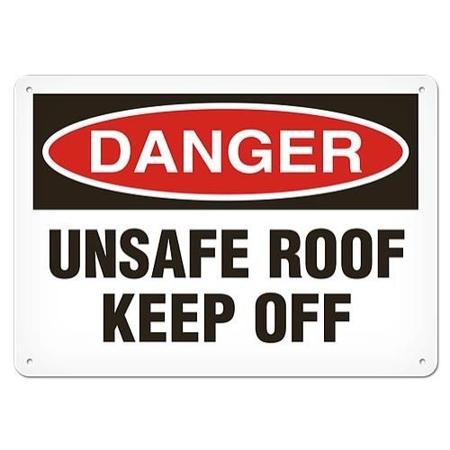 OSHA Safety Sign | Danger Unsafe Roof  | INCOM SS1099V, SS1099A, SS1099P, SC1099V, SC1099A, SC1099P…