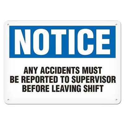 OSHA Safety Sign | Notice Accidents  | INCOM SS4007V, SS4007A, SS4007P, SC4007V, SC4007A, SC4007P, …