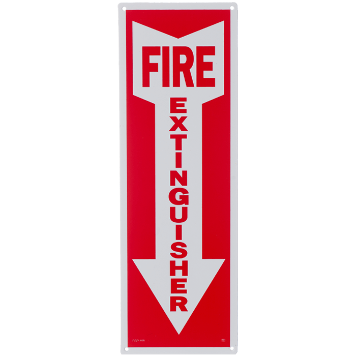 Rigid Platic Signs  - "Fire Extinguisher" Arrow