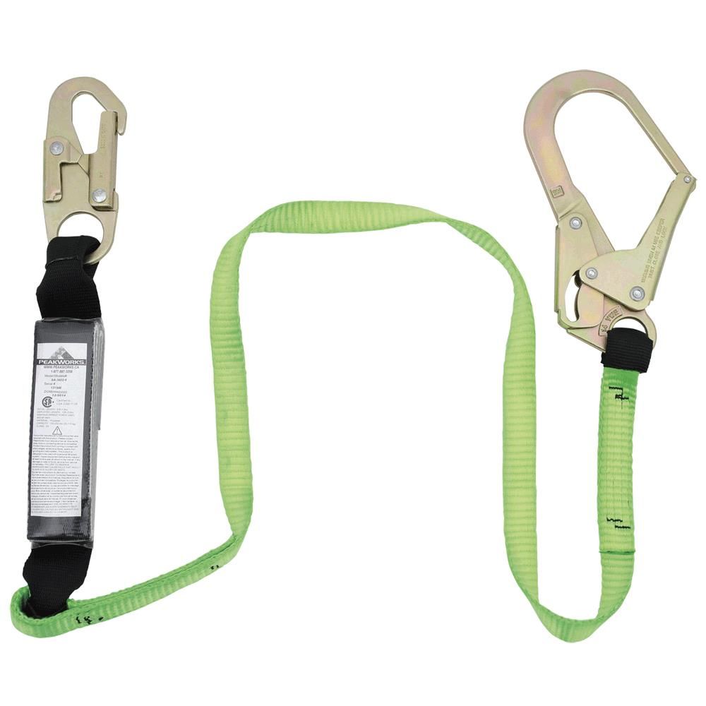 Shock Absorbing Lanyard - SP - Single Leg - Snap &amp; Form Hooks - 110 - 220 Lb Capacity