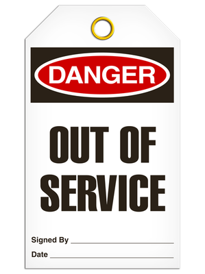 Danger - Out Of Service  | Pack of 25 | INCOM