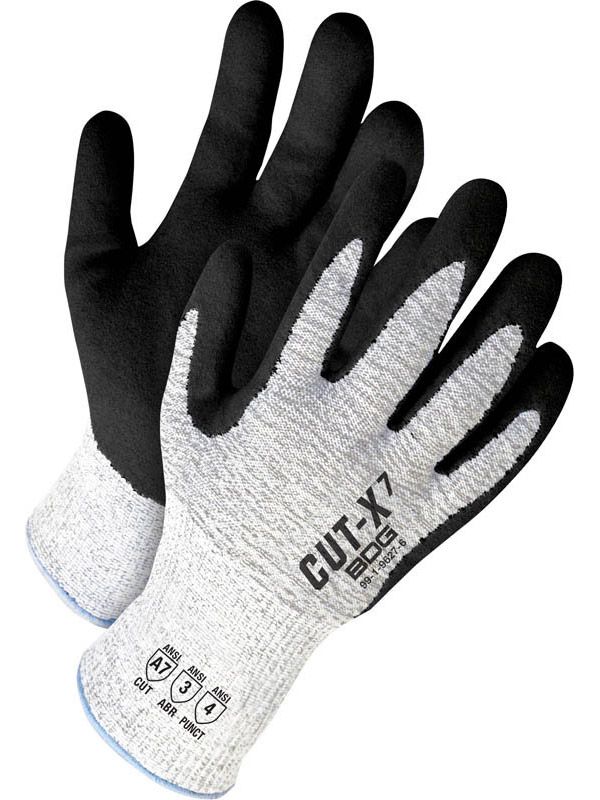 Grey HPPE Cut Resistant Black Sandy Nitrle Palm | Pack of 6 | Cut Level A7