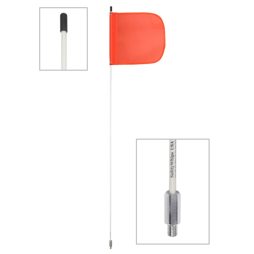 Light Duty Whip with 11.5'x11.5' Orange Mesh Flag