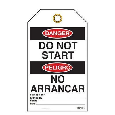 Danger "Do Not Start" Bilingual E/S Tag - 25/pkg