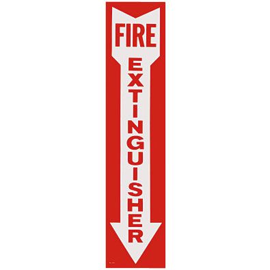 Vinyl Fire Extinguisher Arrow Decal/Sign | 4 x 18" | RS Steel BL109 RS Steel
