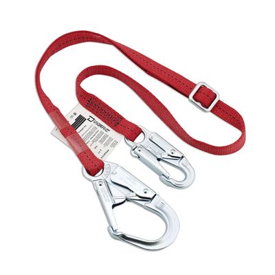 Polyester Webbing Single-Leg Adjustable Lanyard with Snap Hook and Rebar Hook - 1" | Dynamic FP6321?