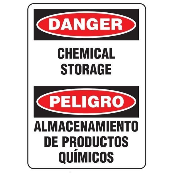 Bilingual Danger "Chemical Storage" Safety Sign - 10" x 14" SS6502 INCOM