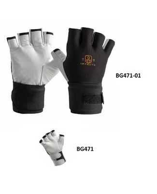 IMPACTO Anti-Vibration Air Glove with Leather Wrist Support - Half Finger BG471 Impacto