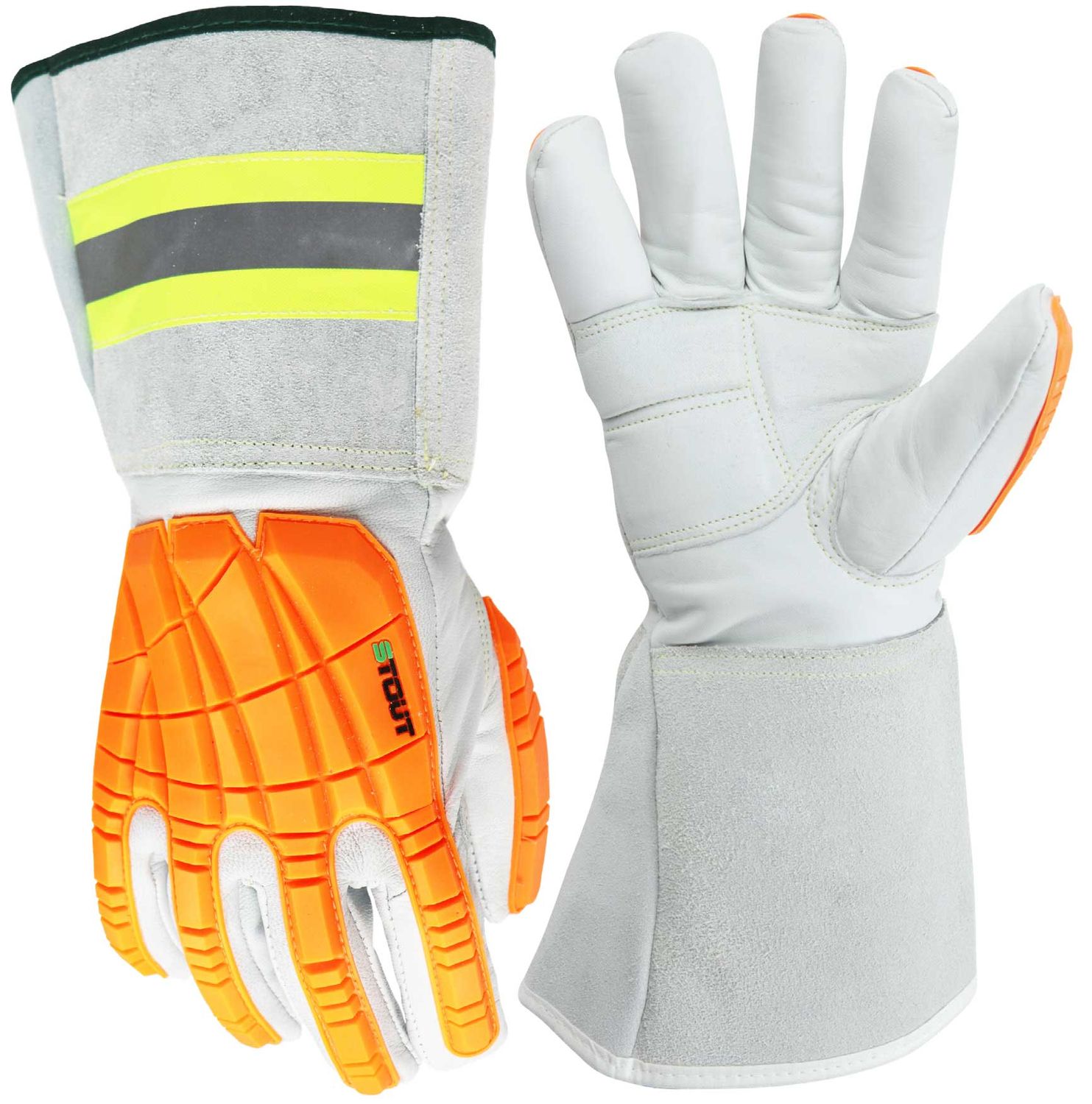 Platinum Glove -  Goatskin Grain Leather, EVA Gel Pads, Impact, Gauntlet w/ Hi-V PNT-0814 Stout Glo…