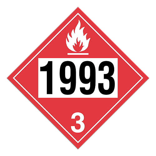 Flammable Liquid | Class 3 Placard (100/pkg) | INCOM TT300SS1993/TT300PS1993 INCOM