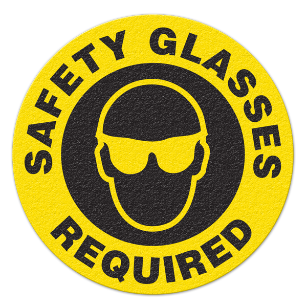 SAFETY GLASSES REQUIRED - Floor Sign FS1027V INCOM