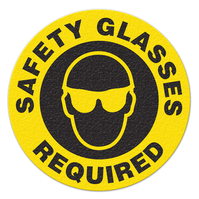 SAFETY GLASSES REQUIRED - Floor Sign FS1027V INCOM