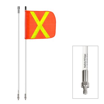 2 Piece (Breakdown), Non-powered, Quick Disconnect, Heavy Duty Whip with 11.5"x11.5" Orange Flag (Y?