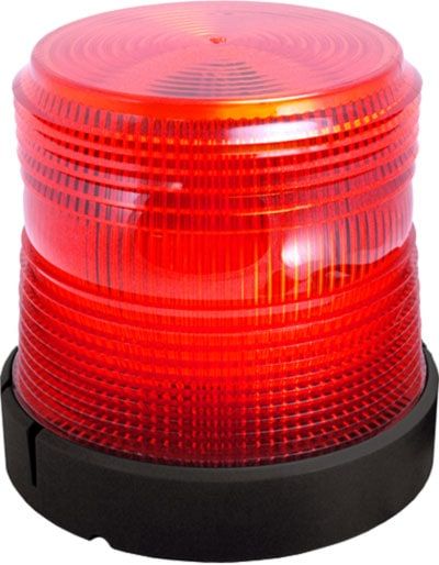 Red Medium Profile Fleet LED Beacon Permanent Mount - Lens: Red - Y Base 201Z-12V-R SWS