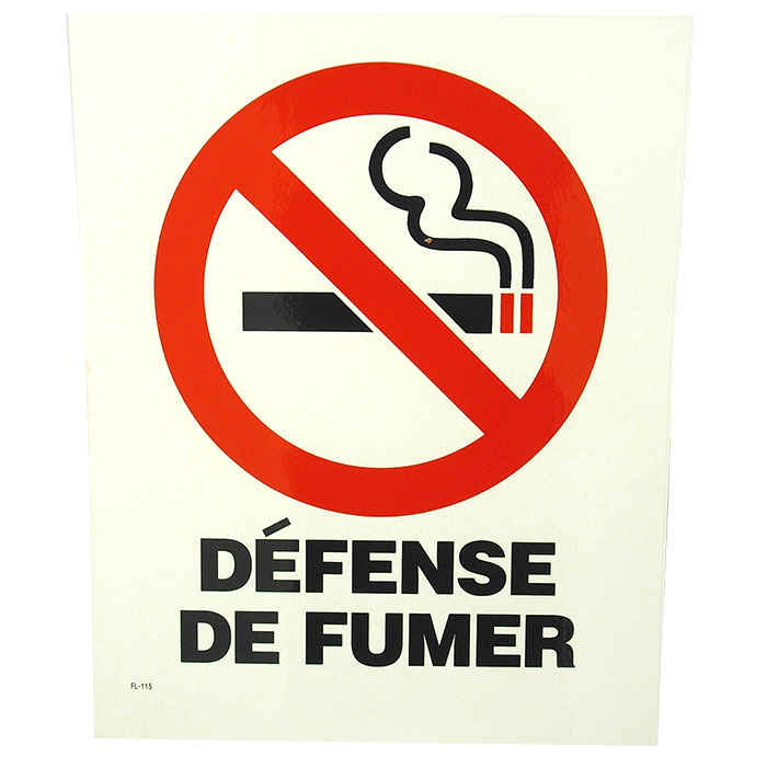 Vinyl Self Adhesive Sign - Defense de Fumer