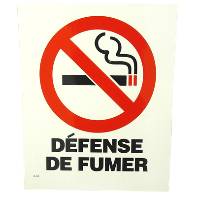 Vinyl Self Adhesive Sign - Defense de Fumer
