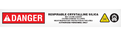 DANGER RESPIRABLE SILICA Barricade Tape  - Contractor Grade BT10211 INCOM