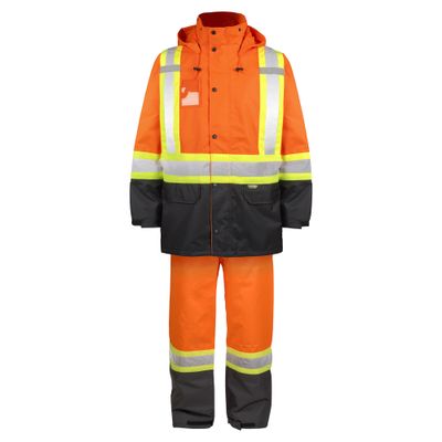 Terra Hi-Vis 150-Deniers Rain Suit with Contrast