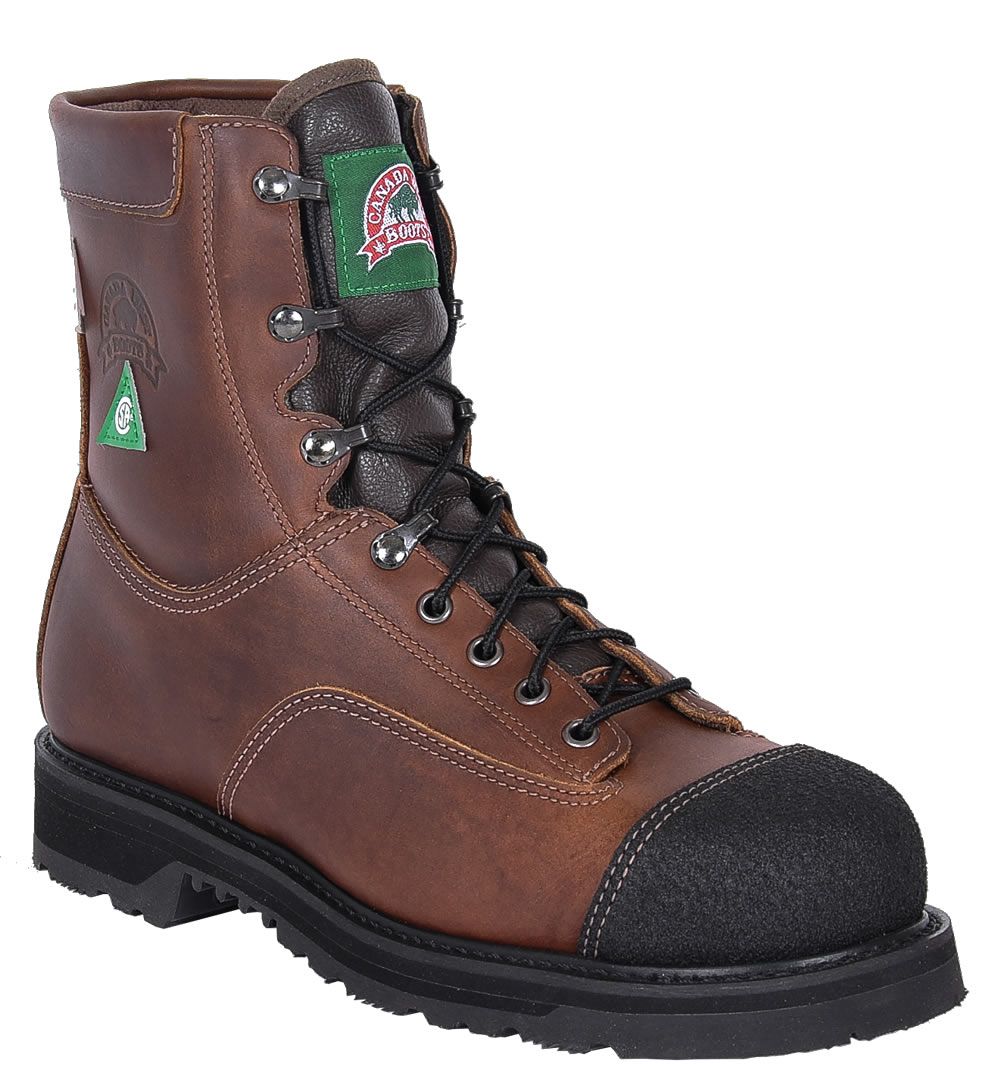 Men?s Canada West? Lace Work Boots - 8" Pecan Tumbled Insulated ST/PRI/ESR