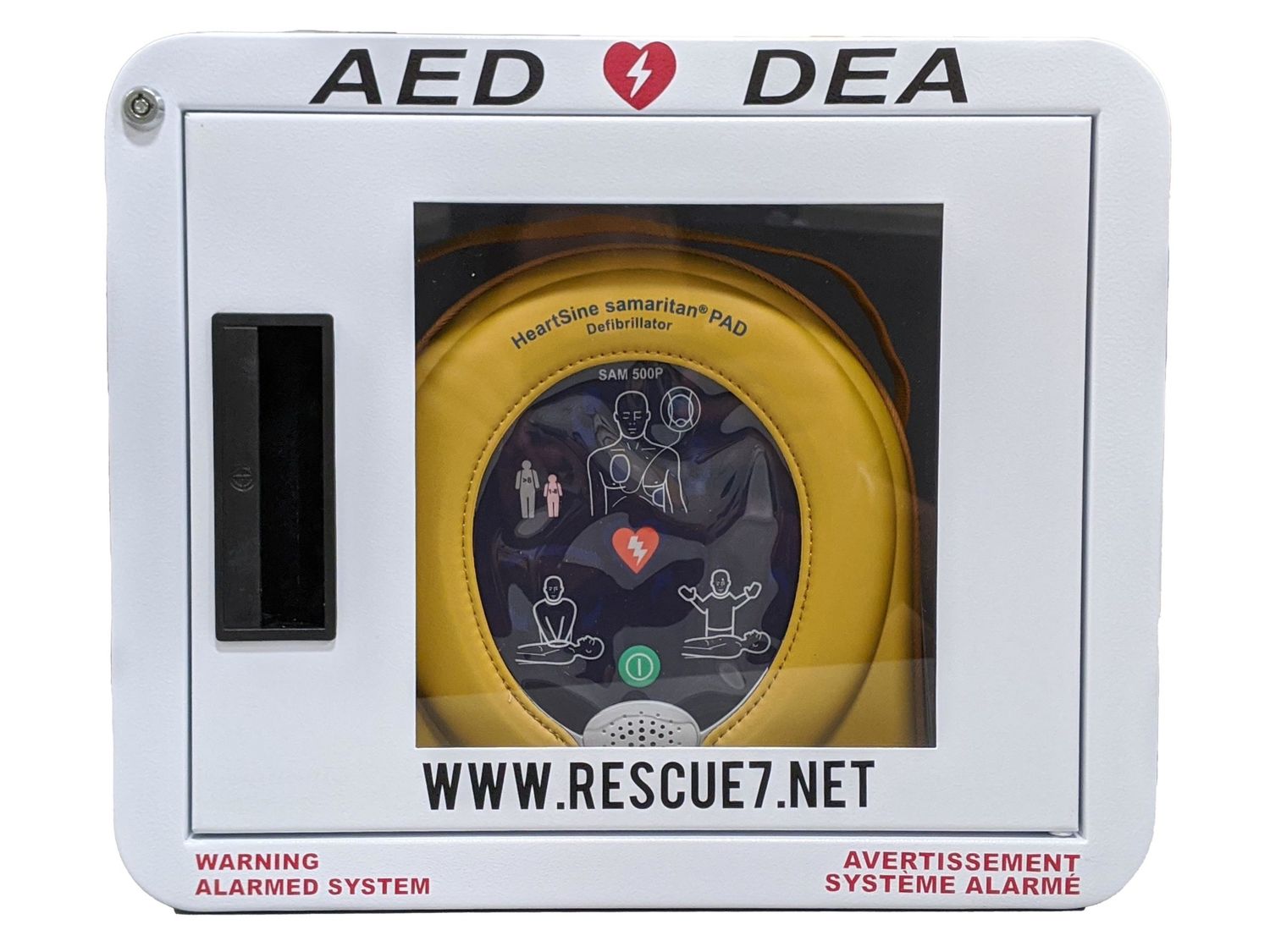 Standard Square Alarmed Bilingual AED Cabinet CB1-S Safety Supplies Canada