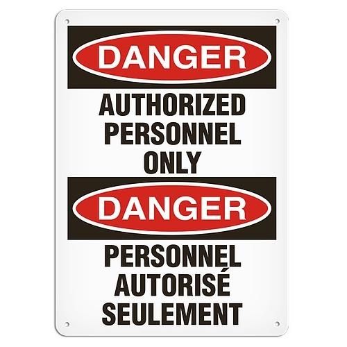 OSHA Safety Sign | Danger E/F Auth Per  | INCOM SS6000V, SS6000A, SS6000P, SC6000V, SC6000A, SC6000…