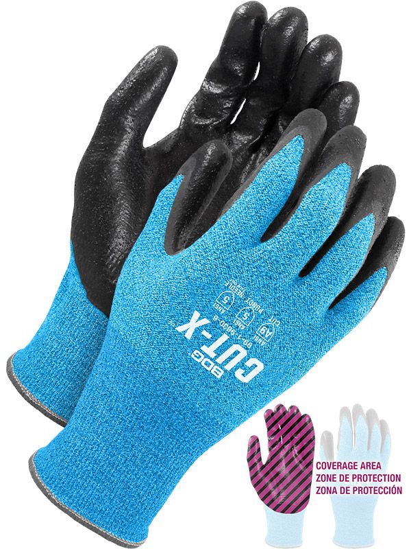 13 Gauge Seamless Knit Needlestick Resist Black Nitrile Foam | Cut Level A9