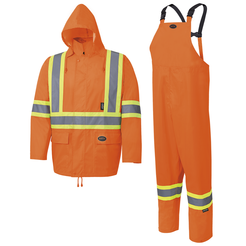 150D Hi-Viz Oxford Poly/PU Waterproof Suit | Pioneer 5618/5619   Safety Supplies Canada