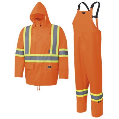 150D Hi-Viz Oxford Poly/PU Waterproof Suit | Pioneer 5618/5619   Safety Supplies Canada
