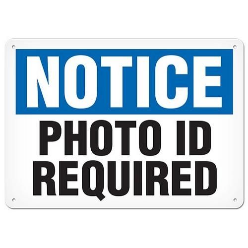 OSHA Safety Sign | Notice Photo ID Req | INCOM SS4055V, SS4055A, SS4055P, SC4055V, SC4055A, SC4055P…