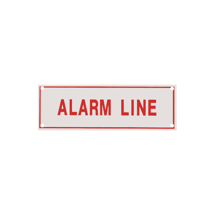 Aluminum Signs - Alarm Line - 6" x 2" A223 RS Steel
