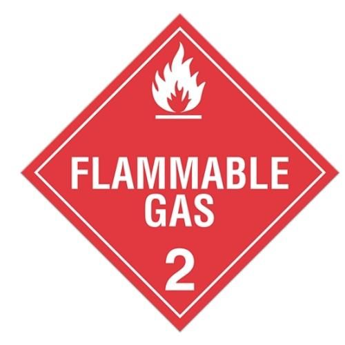 Class 2.1 "Flammable Gas 2" Sign (Pack of 100 pcs) TA210 INCOM
