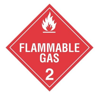 Class 2.1 "Flammable Gas 2" Sign (Pack of 100 pcs) TA210 INCOM