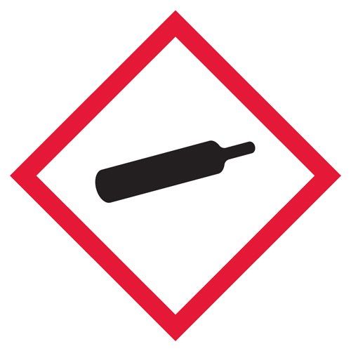 4" x 4" Gas Cylinder Pictogram Label - 500/roll GHS1258 INCOM