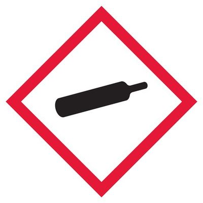 4" x 4" Gas Cylinder Pictogram Label - 500/roll GHS1258 INCOM
