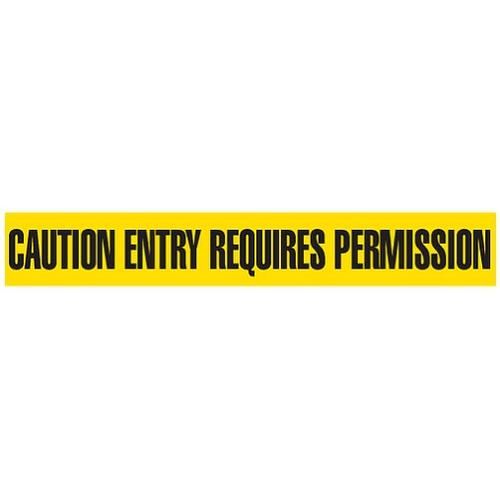 CAUTION ENTRY REQUIRES PERMISSION Dispenser Boxed Barricade Tape BT1033DB INCOM