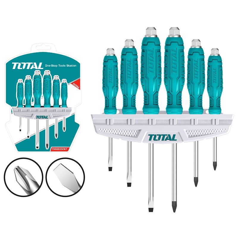 6Pcs Go-Through Screwdriver Set THGSS35061 Total Tools Canada