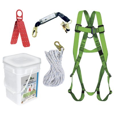 Compliance Roofer's Kit - Reusable Bracket - Integral ADP Rope Grab - 25'(7.6 m) RK4-25 Peakworks