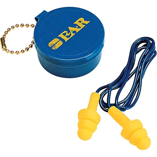 E-A-R Ultrafit Premolded Earplugs, Corded, Pair, 25 dB NRR, One-Size 340-4002 3M