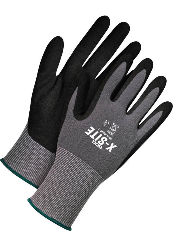 X-Site Seamless Knit Grey Nylon 15-Gauge with Black NFT Palm - Pack of 12 | Bob Dale Gloves 99-1-96?