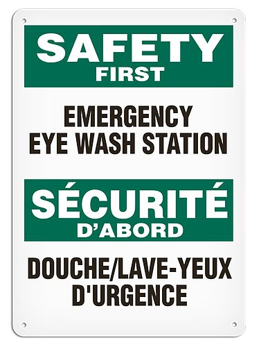 OSHA Safety Sign | Safety E/F Eye Wsh  | INCOM SS6031V, SS6031A, SS6031P, SC6031V, SC6031A, SC6031P…