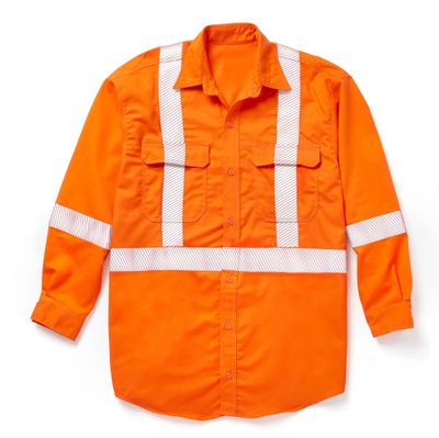 FR Hi Vis GlenGuard Orange Uniform Shirt with CSA Segmented FR6536OH Rasco FR