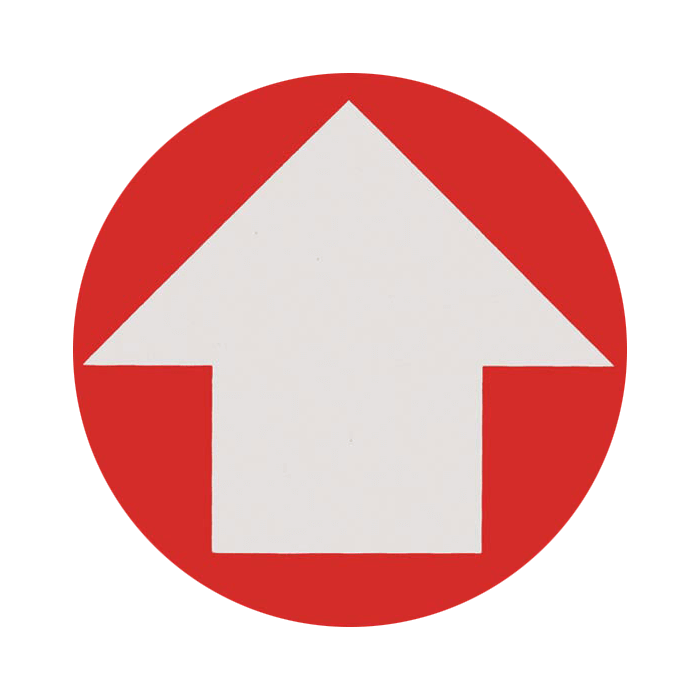 Vinyl Self Adhesive Sign - Directional Arrow - 4" Dia. BL133 RS Steel