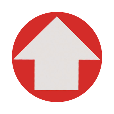 Vinyl Self Adhesive Sign - Directional Arrow - 4" Dia.